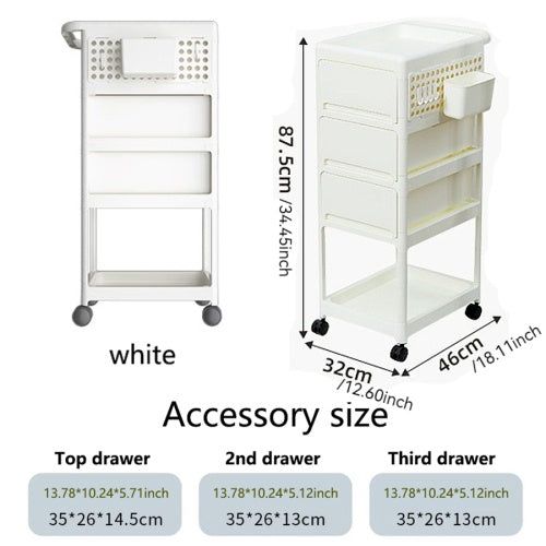 4-Tier Rolling Storage Cart | Multi-Room Use