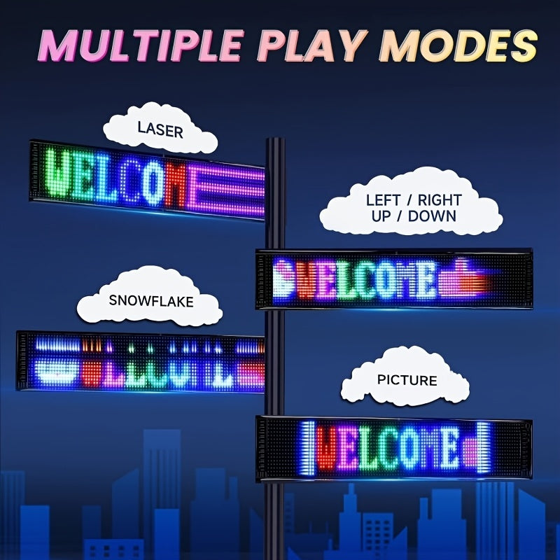 14 Inch LED Pixel Display with Animated Scroll Sign for Events & Vehicles