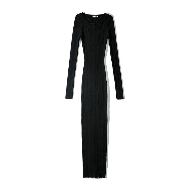 Slimming Sheath Long Sleeve Knitted Dress