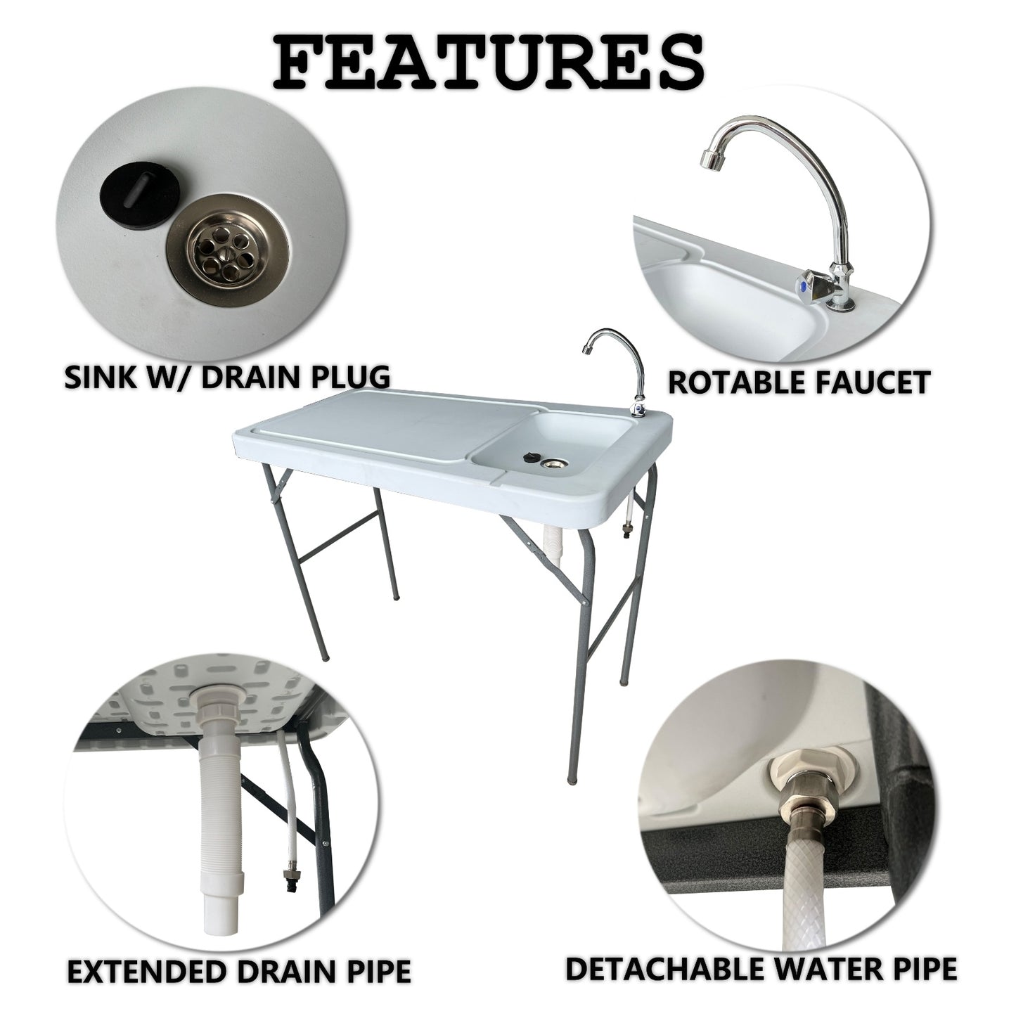 Outdoor Fish And Game Cutting Cleaning Table W Sink And Faucet