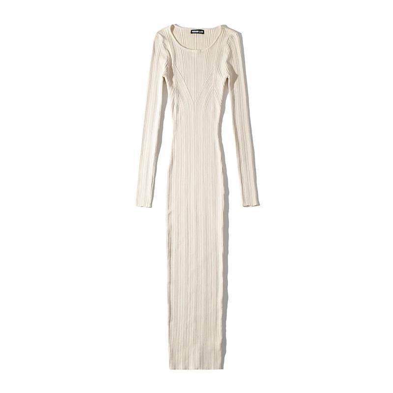 Slimming Sheath Long Sleeve Knitted Dress