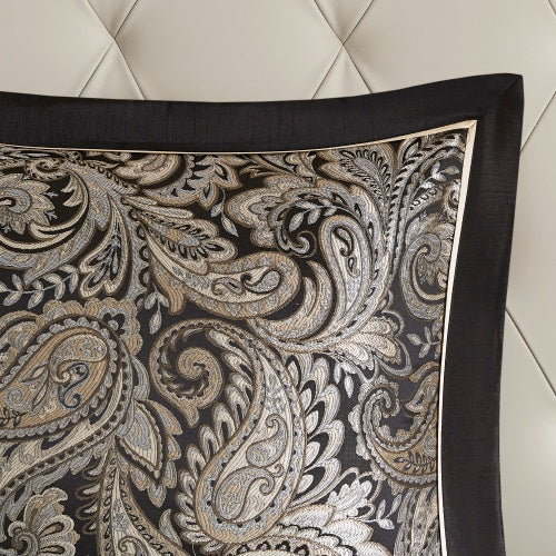 12 Piece Comforter Set With Cotton Bed Sheets | Black Queen