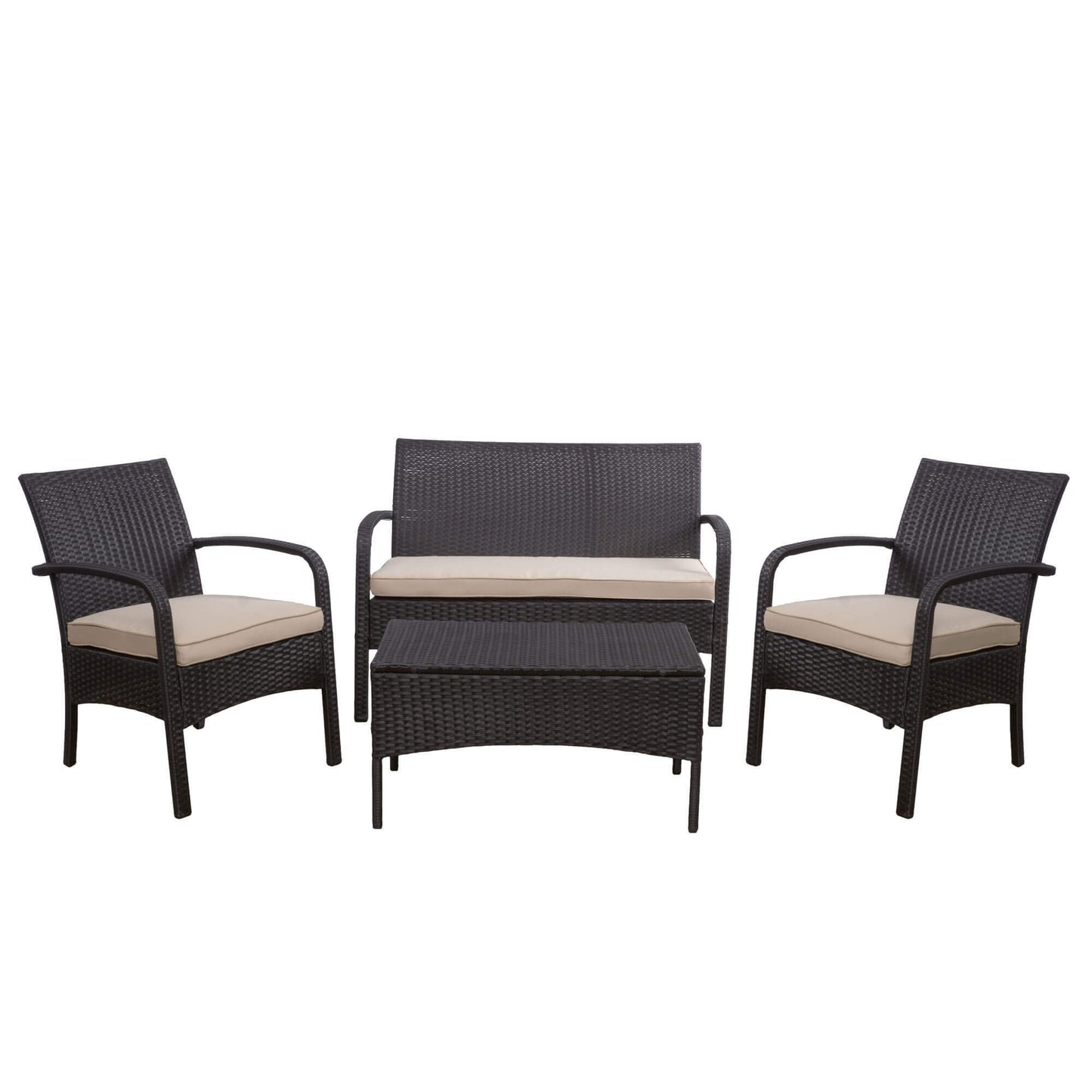 Outdoor WICKER 4 PC CHAT SET