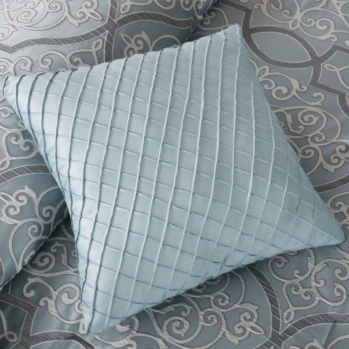 12 Piece Comforter Set With Cotton Bed Sheets | Blue Queen