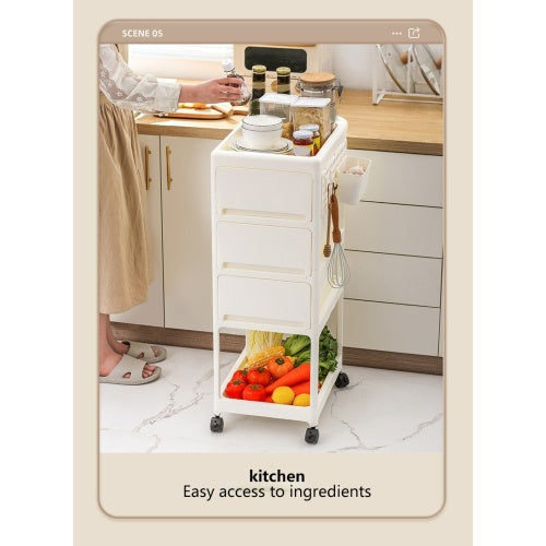 4-Tier Rolling Storage Cart | Multi-Room Use