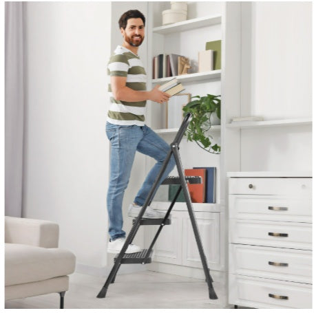 3-Step Folding Ladder with Safety Buckle