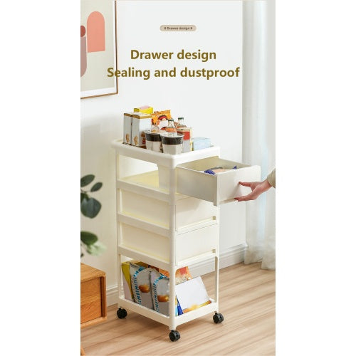 4-Tier Rolling Storage Cart | Multi-Room Use