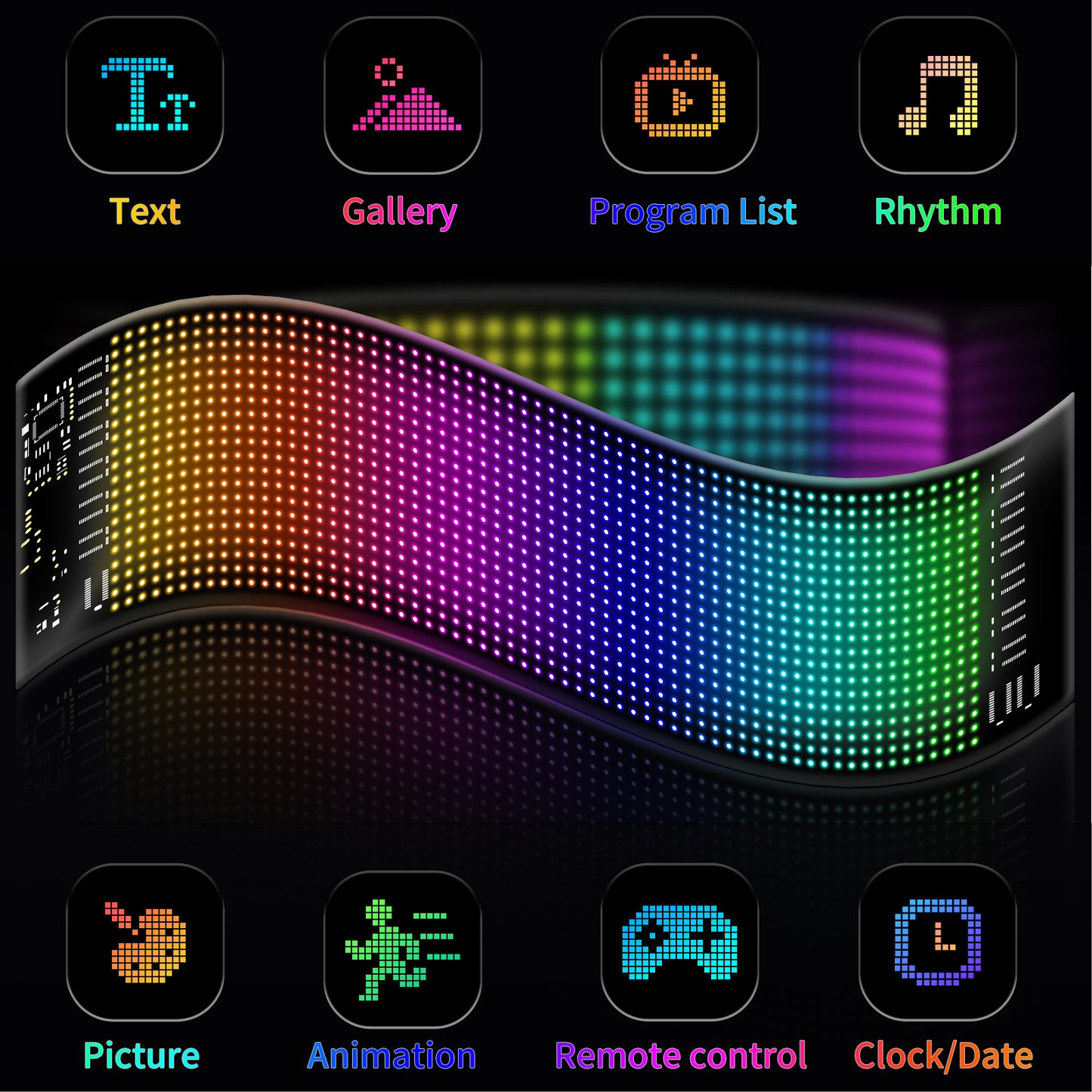 14 Inch LED Pixel Display with Animated Scroll Sign for Events & Vehicles
