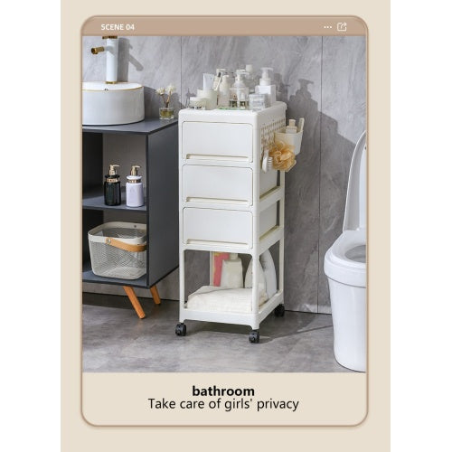 4-Tier Rolling Storage Cart | Multi-Room Use