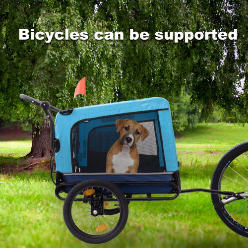 Outdoor Heavy Duty Foldable Pet Stroller Dog Carriers Bicycle | Blue