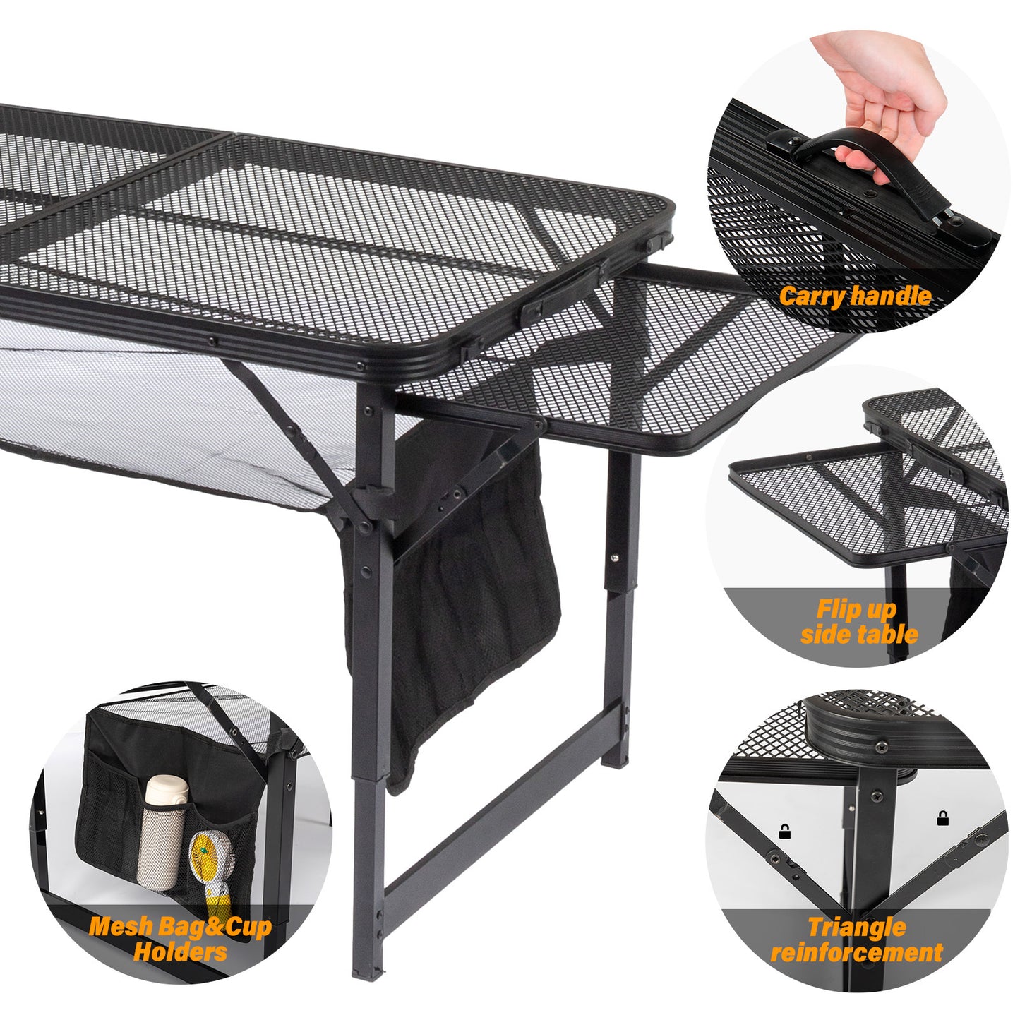 4.7 FT Black Outdoor Folding Table