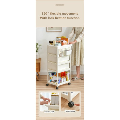 4-Tier Rolling Storage Cart | Multi-Room Use