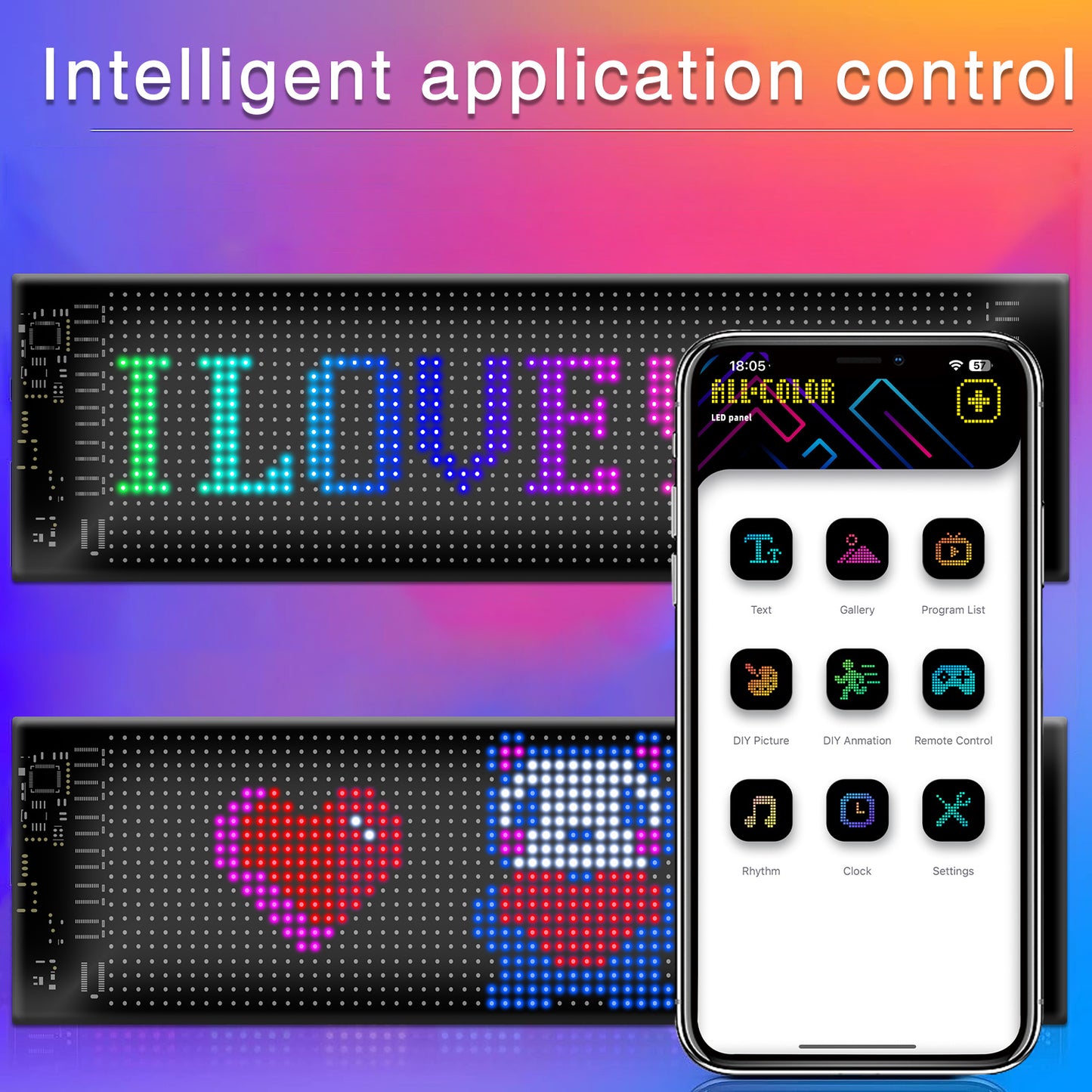 14 Inch LED Pixel Display with Animated Scroll Sign for Events & Vehicles