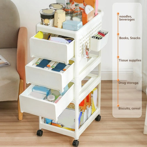 4-Tier Rolling Storage Cart | Multi-Room Use