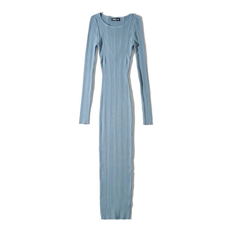 Slimming Sheath Long Sleeve Knitted Dress