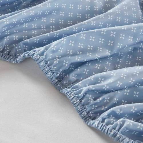 Floral Comforter Set With Bed Sheets | Blue Queen