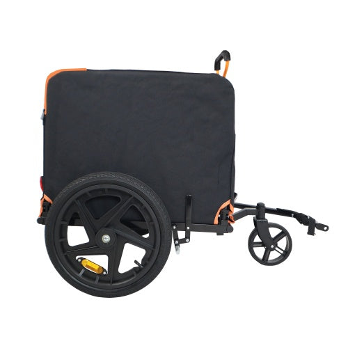 Foldable Pet Stroller & Bike Trailer | Small Dogs/Cats, Orange & Black