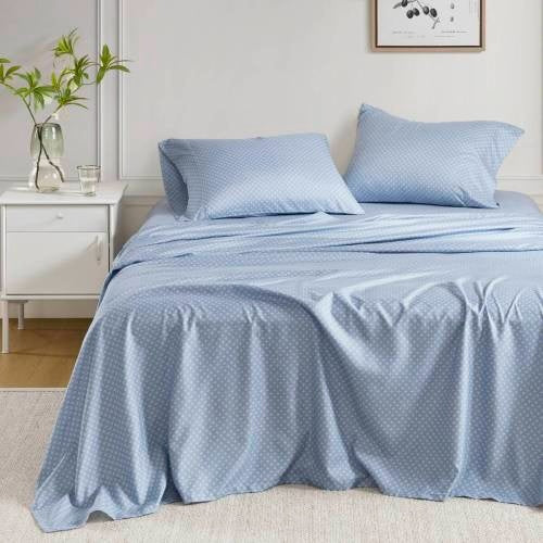 Floral Comforter Set With Bed Sheets | Blue Queen