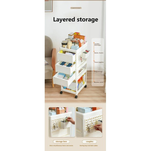 4-Tier Rolling Storage Cart | Multi-Room Use