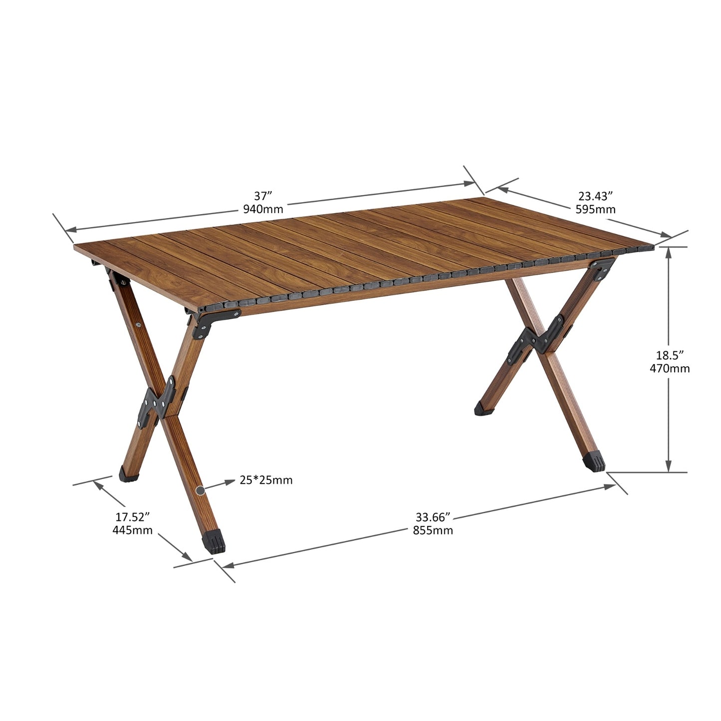 1-Piece Portable Folding Aluminum Table for Outdoor & Indoor Use