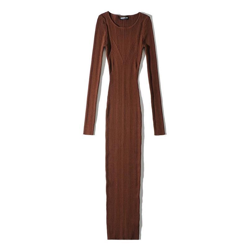 Slimming Sheath Long Sleeve Knitted Dress