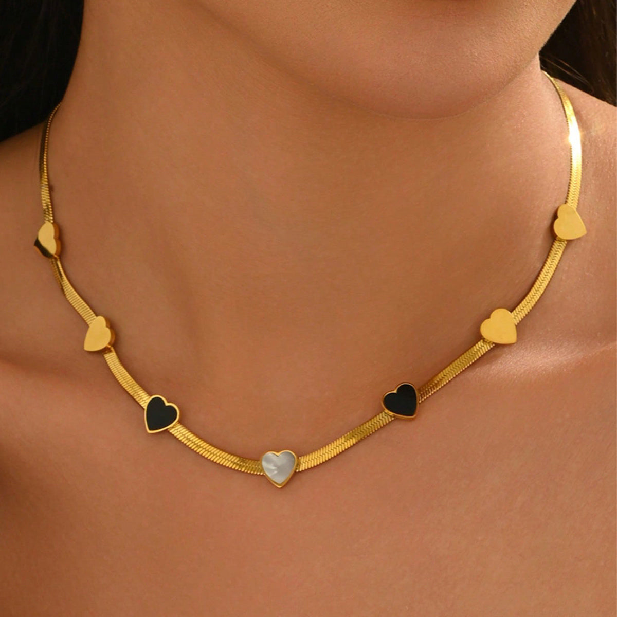 Lxalry 18K Gold Heart Necklace & Bracelet | Luxury Gift Set