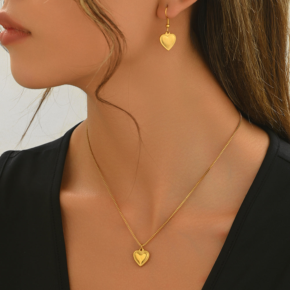 18K Gold Symmetrical Heart Jewelry | Luxury Gift Set