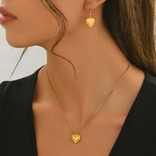 18K Gold Symmetrical Heart Jewelry | Luxury Gift Set