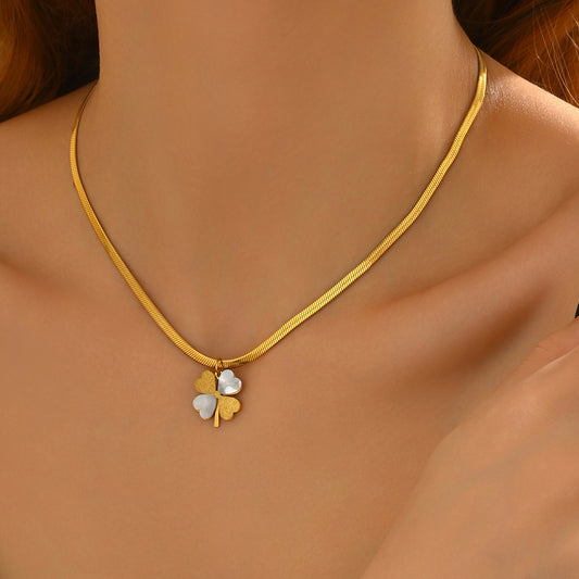 18K Gold Clover Necklace Free Gift for Women