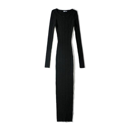 Slimming Sheath Long Sleeve Knitted Dress