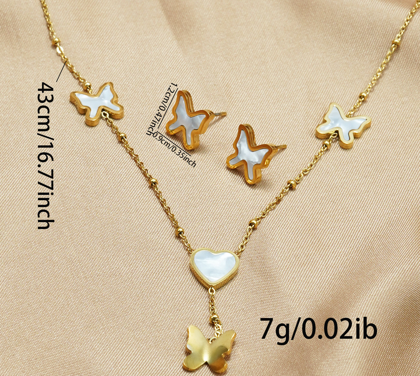 Lxalry Gold Butterfly Jewelry Set | Luxury Gift for Women
