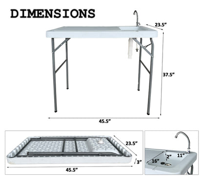 Outdoor Fish And Game Cutting Cleaning Table W Sink And Faucet