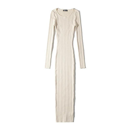 Slimming Sheath Long Sleeve Knitted Dress