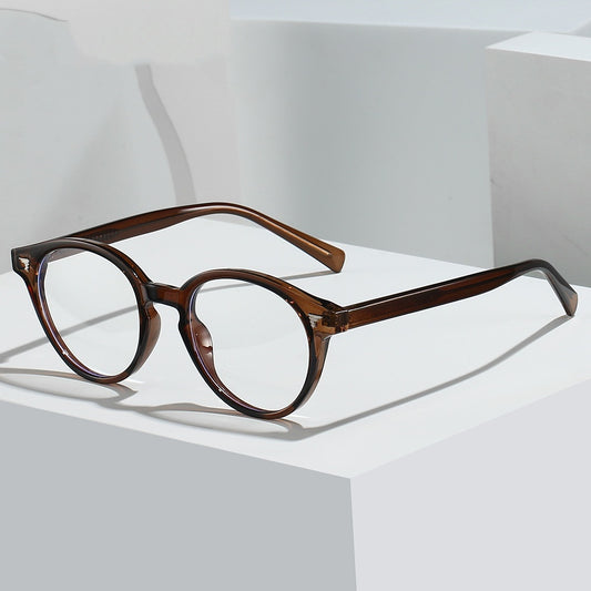 Fashion Plain Glasses Retro Rivet Frame Glasses Anti Blue Light