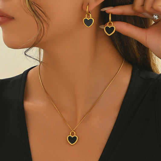 Gold Heart Jewelry Set | Handmade Gift Women Daily