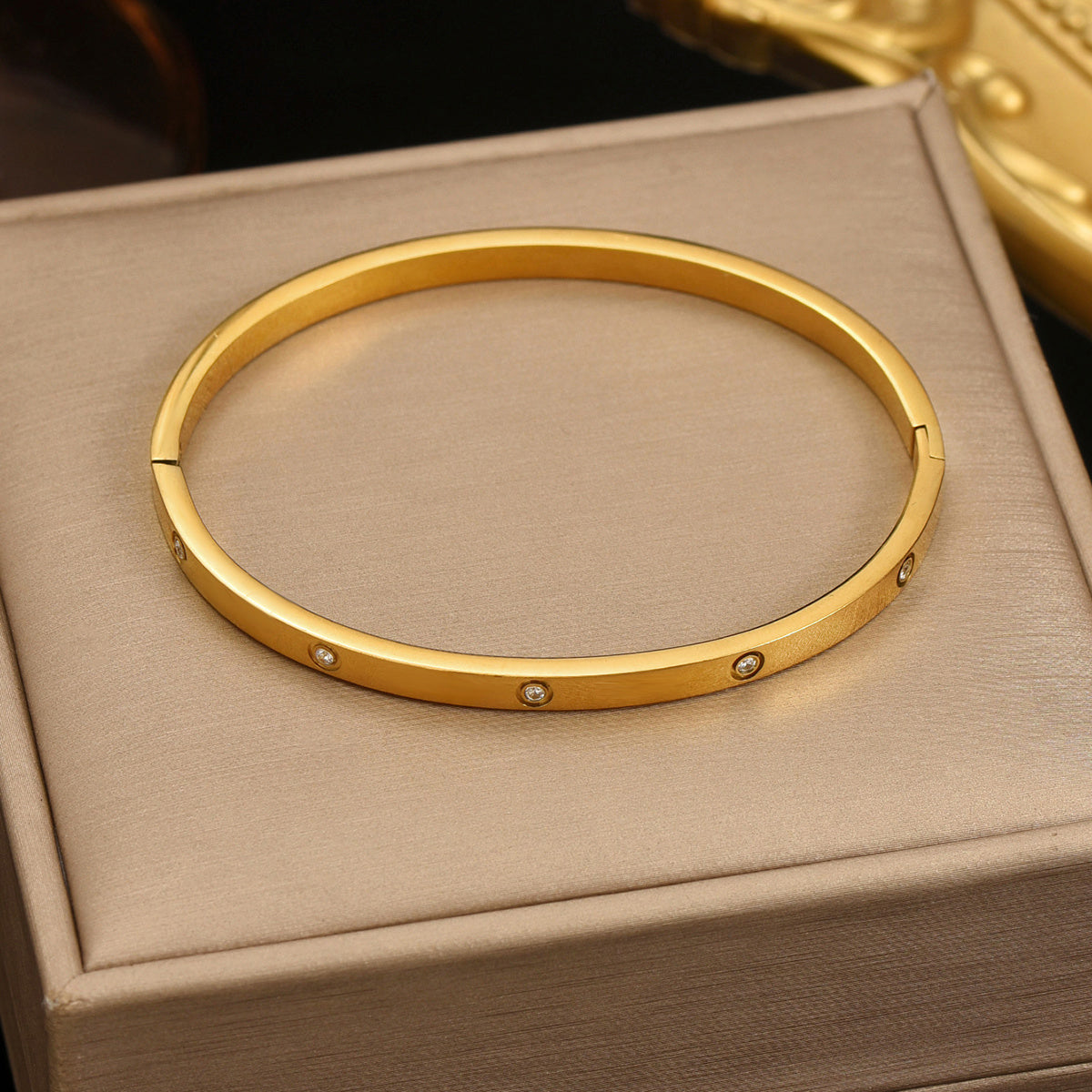 Gold Plated Stainless Steel Minimalist Bracelet Handmade Gift