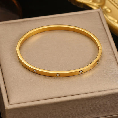 Gold Plated Stainless Steel Minimalist Bracelet Handmade Gift