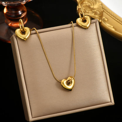 18K Hollow Heart Jewelry Set | Handmade Gift Women