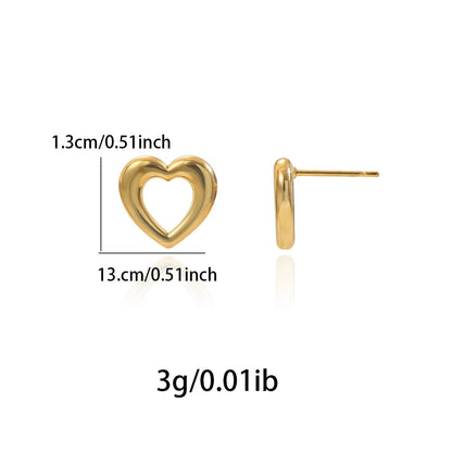 18K Gold Heart Earrings | Hypoallergenic Gift for Women