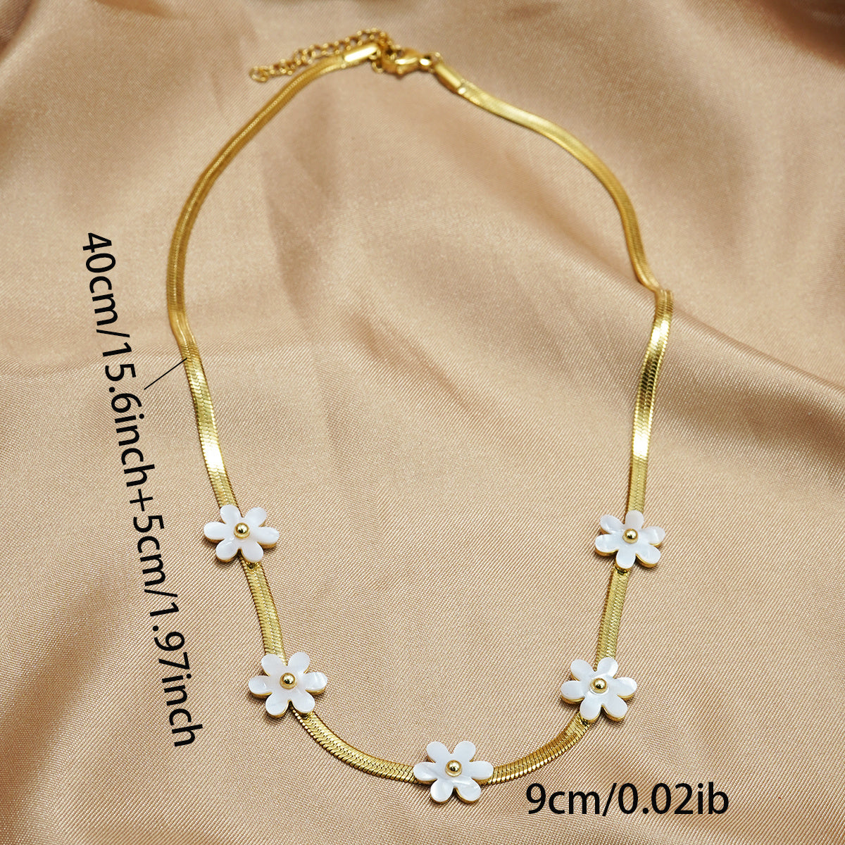 18K Gold Boho Blossom Necklace Hypoallergenic Stainless Steel
