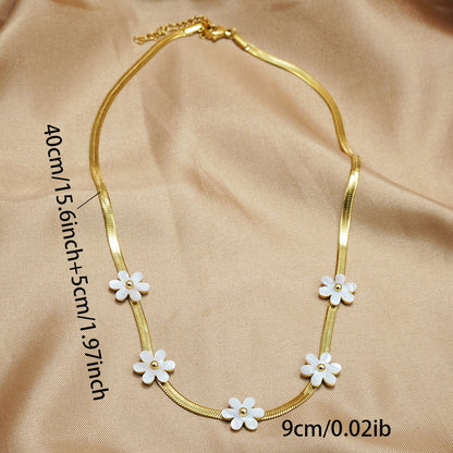 18K Gold Boho Blossom Necklace Hypoallergenic Stainless Steel