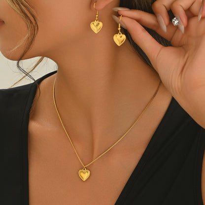 18K Gold Symmetrical Heart Jewelry | Luxury Gift Set