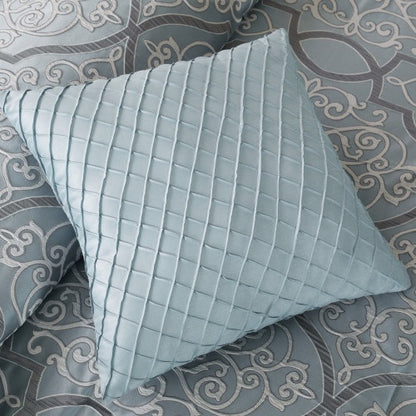 12 Piece Comforter Set With Cotton Bed Sheets | Blue Queen