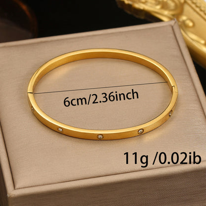 Gold Plated Stainless Steel Minimalist Bracelet Handmade Gift
