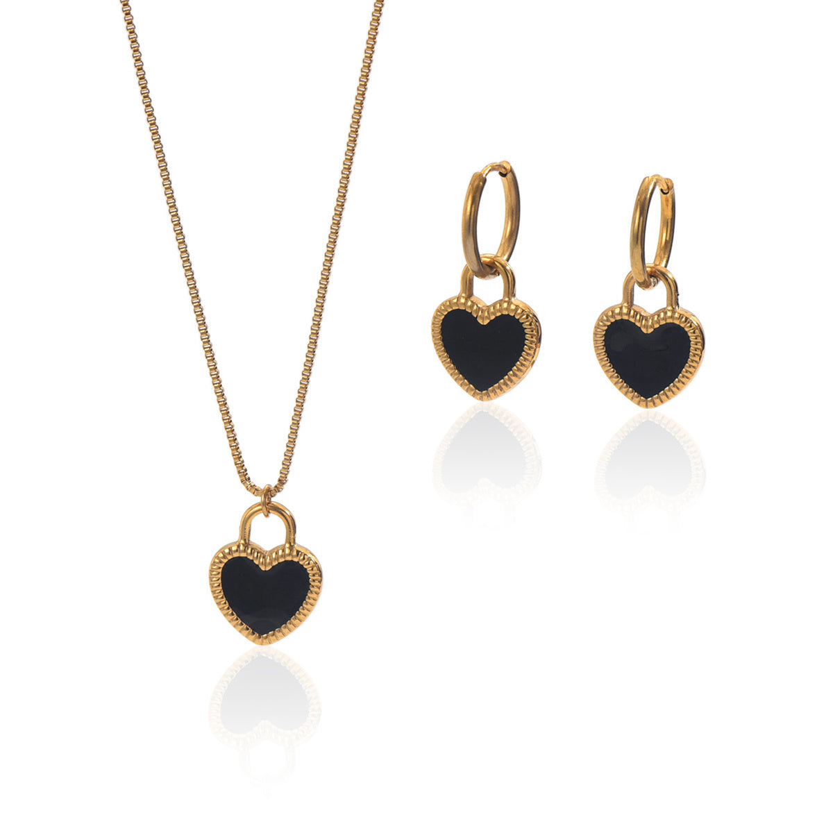 Gold Heart Jewelry Set | Handmade Gift Women Daily