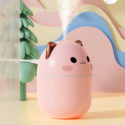 Cute Cat USB Air Humidifier & Aroma Diffuser | Silent Cool Mist with LED