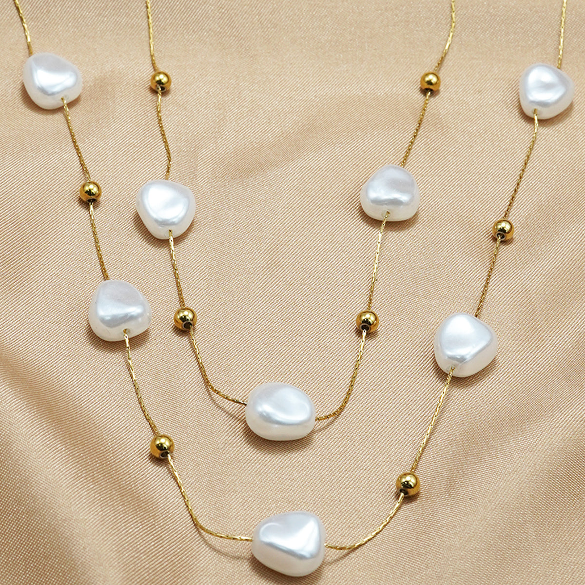 18K Pearl Necklace | Minimalist Evening Gift Women