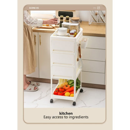 4-Tier Rolling Storage Cart | Multi-Room Use