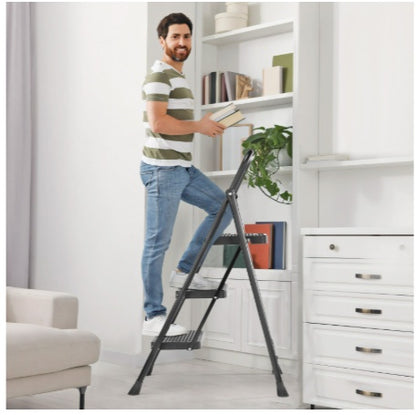 3-Step Folding Ladder with Safety Buckle