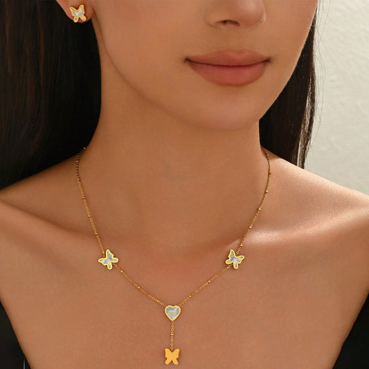 Lxalry Gold Butterfly Jewelry Set | Luxury Gift for Women